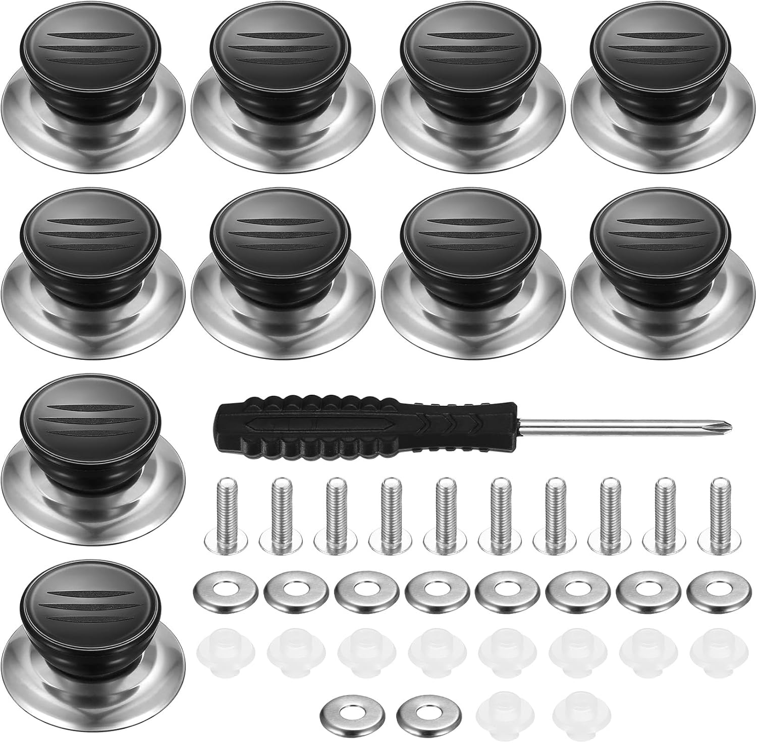 10 PCS Universal Replacement Grips, Suitable for Casserole Glass Pot Lid Knobs