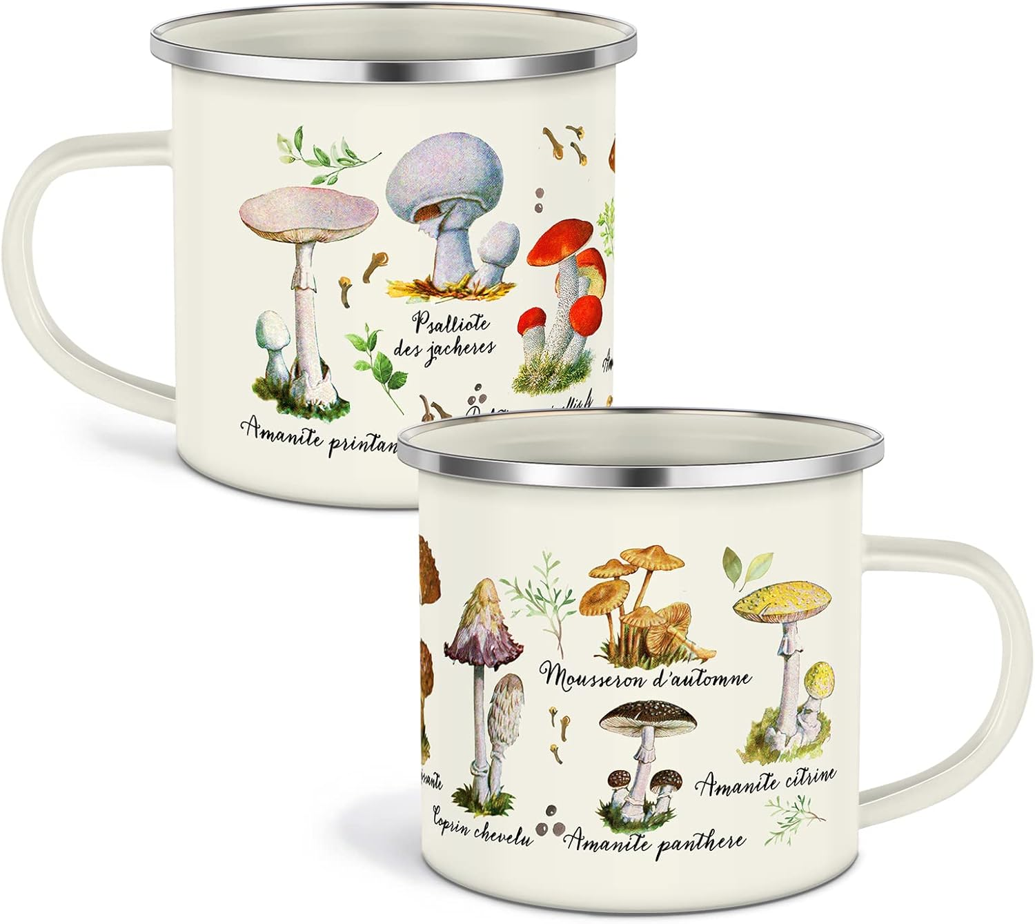 Mushroom Enamel Mug Set 2 Pieces Kawaii Mushroom Cup Mushroom Thank You Gift ... - Picture 9 of 13