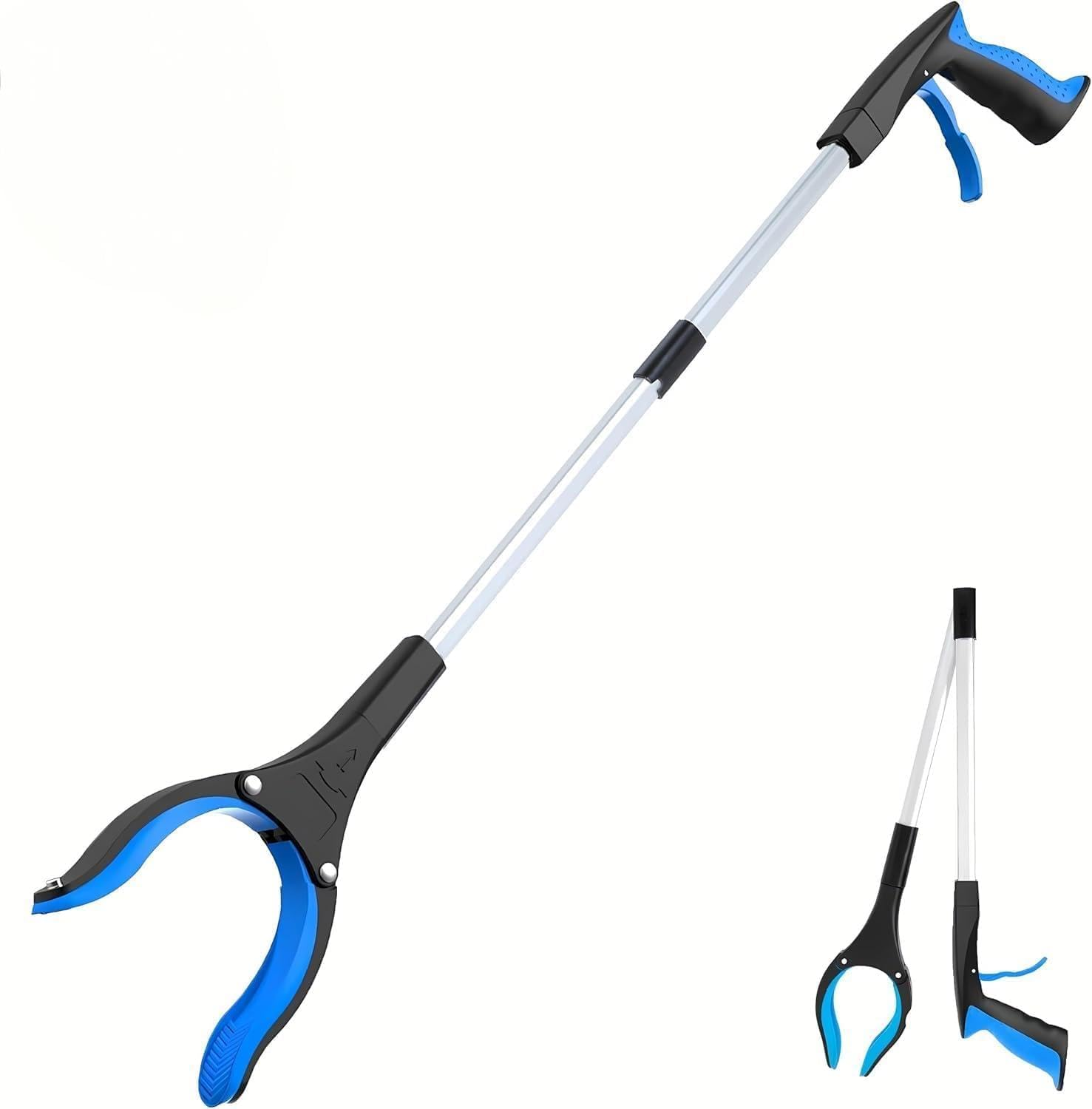 Grabber Reacher Tool - 32” Extra Long Foldable Gripper and Reaching Tool - Heavy Duty Pick up Stick Grabbers for Seniors, Trash, Surgery Recovery Must Haves Gifts (Blue)