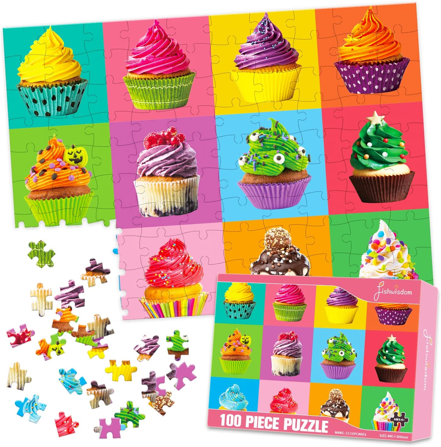 fishwisdom 100 Piece Donuts Jigsaw Puzzle for Kids Teens Age 4-8 Gift Family ... - Picture 8 of 14