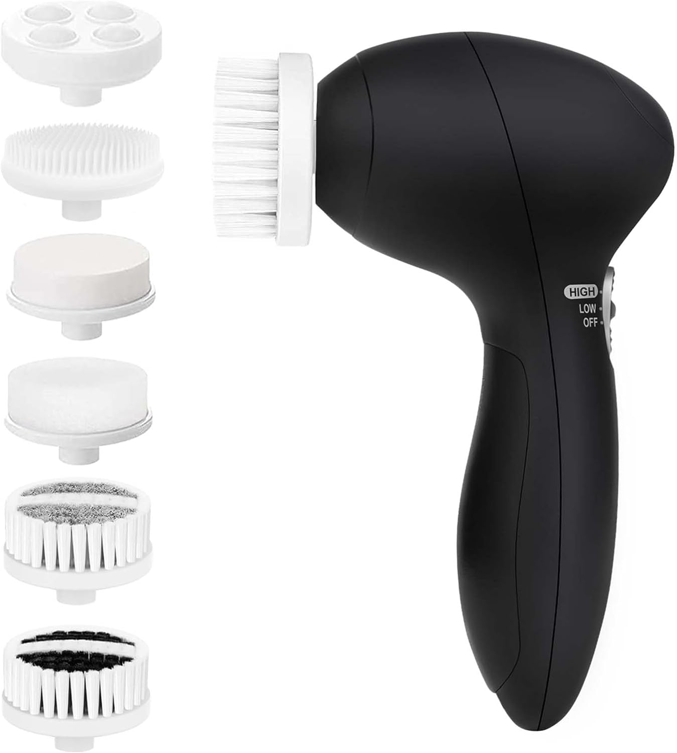 Electric Facial Cleansing Brush with 6 Brush Heads
