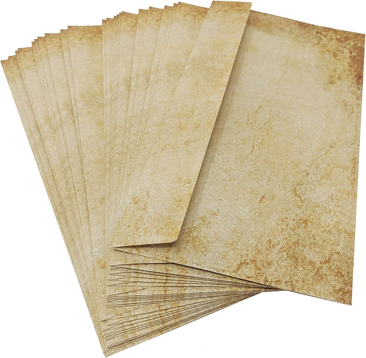 20 X Old Vintage Design Paper Envelopes DIN Lang for A4 Paper Great for Vintage Invites and Letters