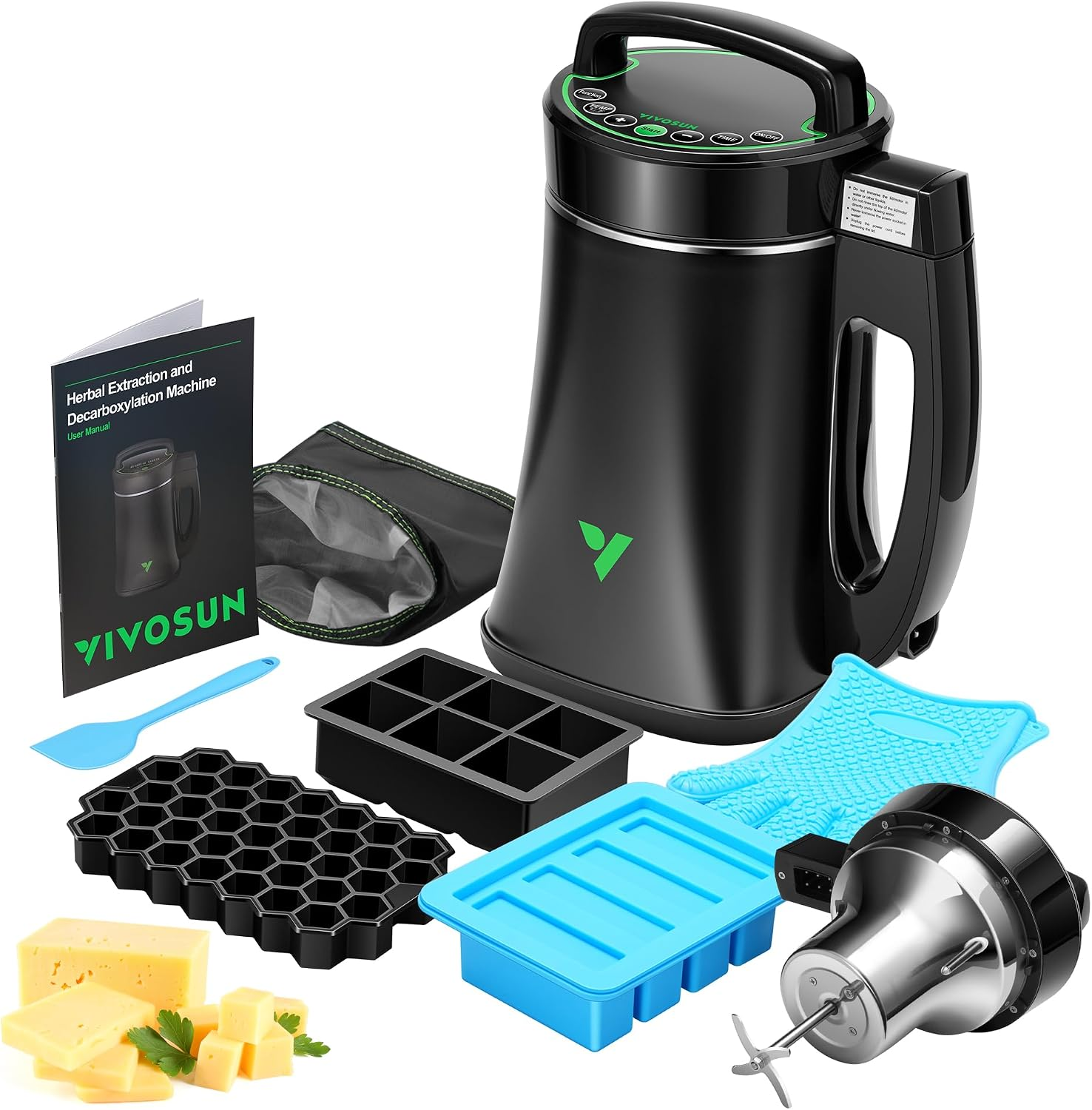 Herbal Decarboxylation and Infusion Machine, Botanical Extractor and Infuser for Making Butter, Oil, and Tinctures, Includes Recipes and Complete Accessories