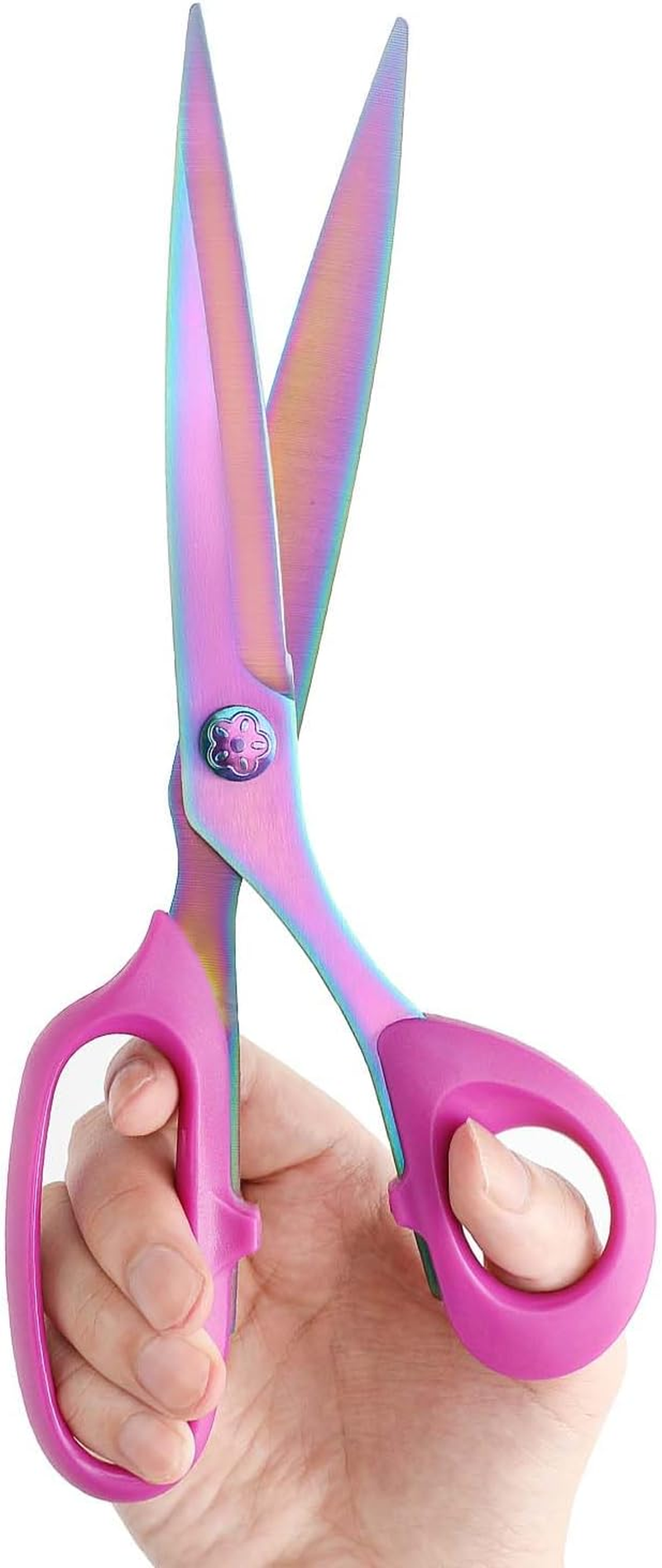 Sharp Sewing Scissors, Professional Heavy Duty Titanium Coating Forged Stainless Steel Multi-Purpose Shears for Fabric Leather, Dressmaking, Tailoring, Quilting, Home & Office, Art & School, 8 Inch