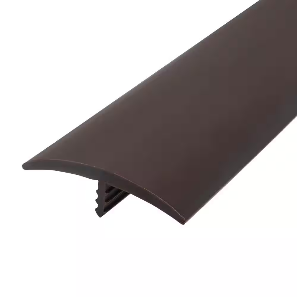 1-1/2 In. Dark Brown Flexible Polyethylene Center Barb Hobbyist Pack Bumper Tee Moulding Edging 12 Ft. Long Coil