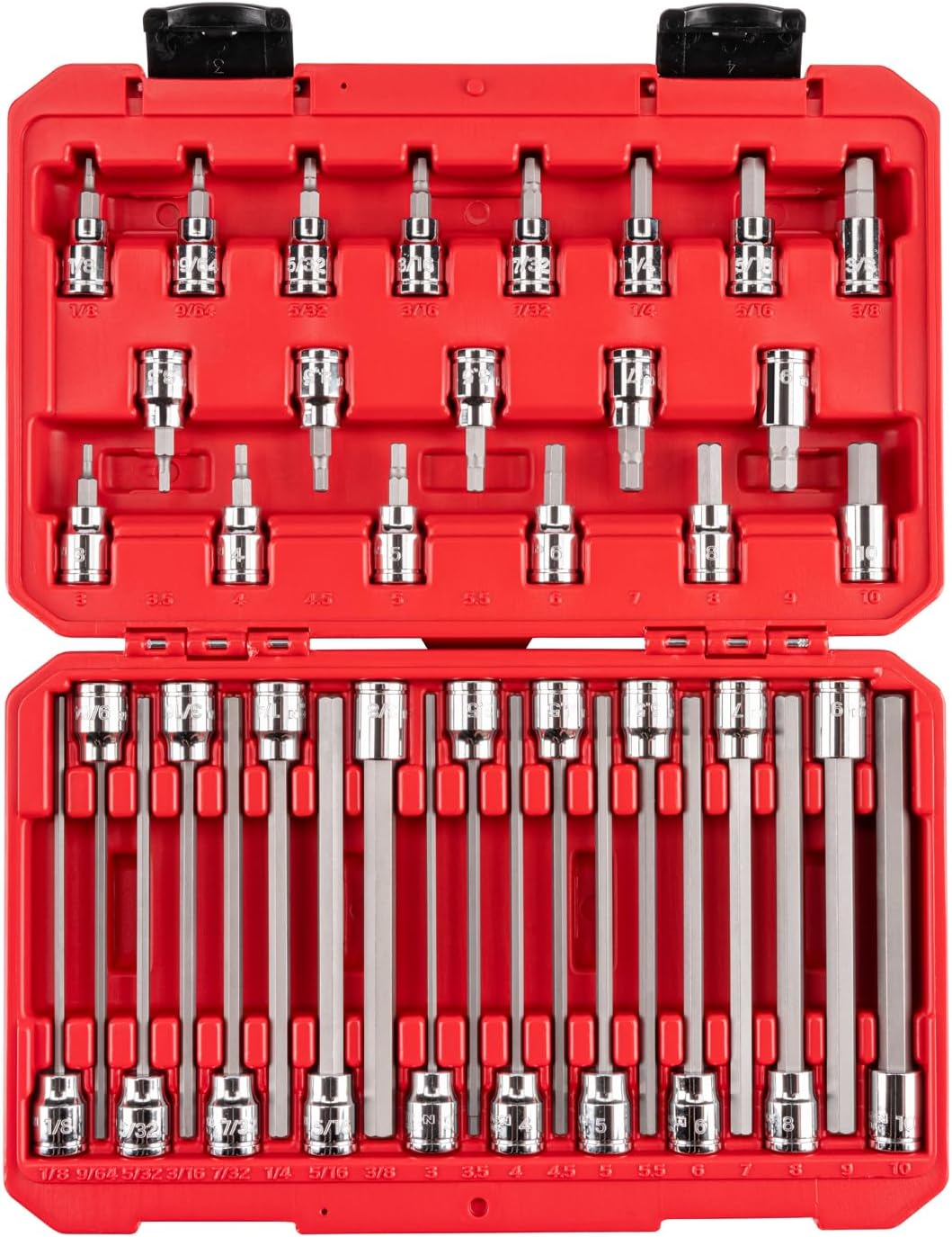 3/8 Inch Drive Hex Bit Socket Set, 38-Piece (1/8-3/8 In., 3-10 Mm