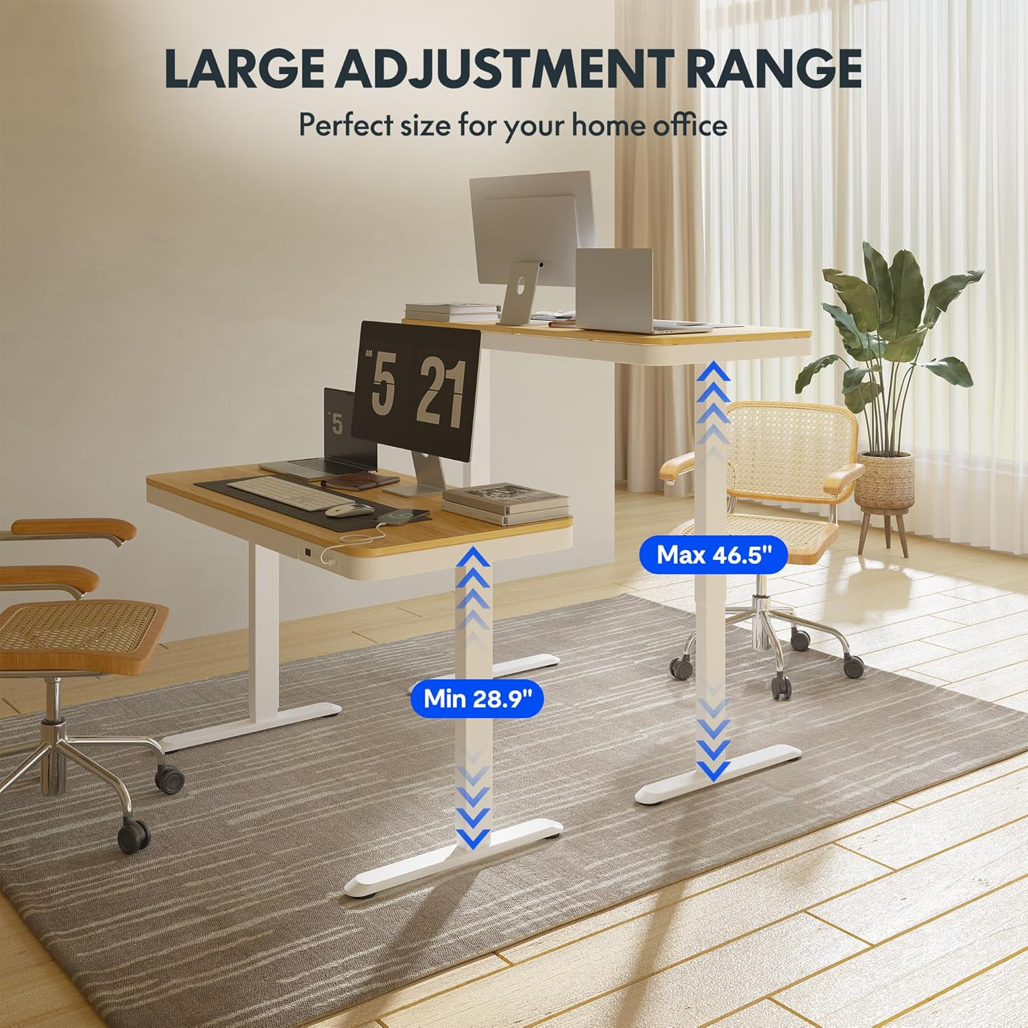 FLEXISPOT EW8 Comhar Electric Standing Desk with Drawers Charging USB A to C ... - Picture 9 of 15