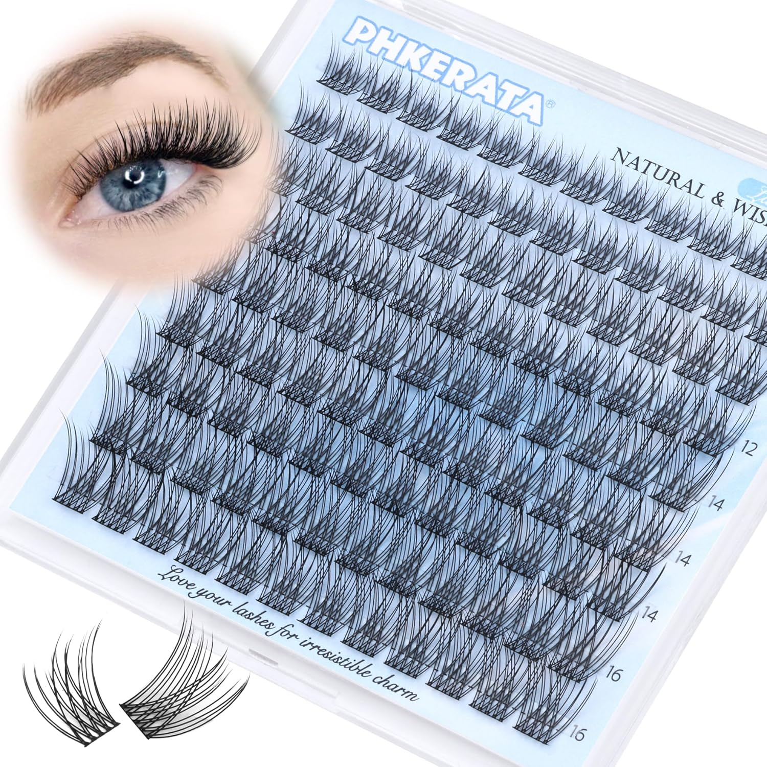 Wispy Lash Clusters Natural Eyelash Clusters 108 Pcs Cluster Eyelash Extensions DIY Individual Lashes Clusters with Soft Lash Band, 10-16 Mm