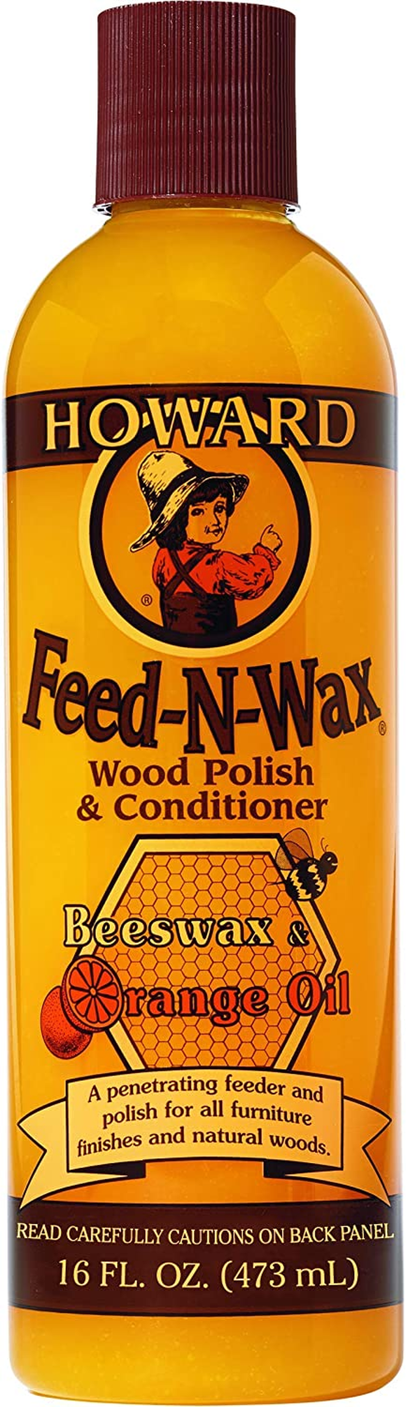 Products Beeswax Wood Polish & Conditioner, Feed-N-Wax, Beeswax Furniture Polish For Wood, 16 Oz, Orange