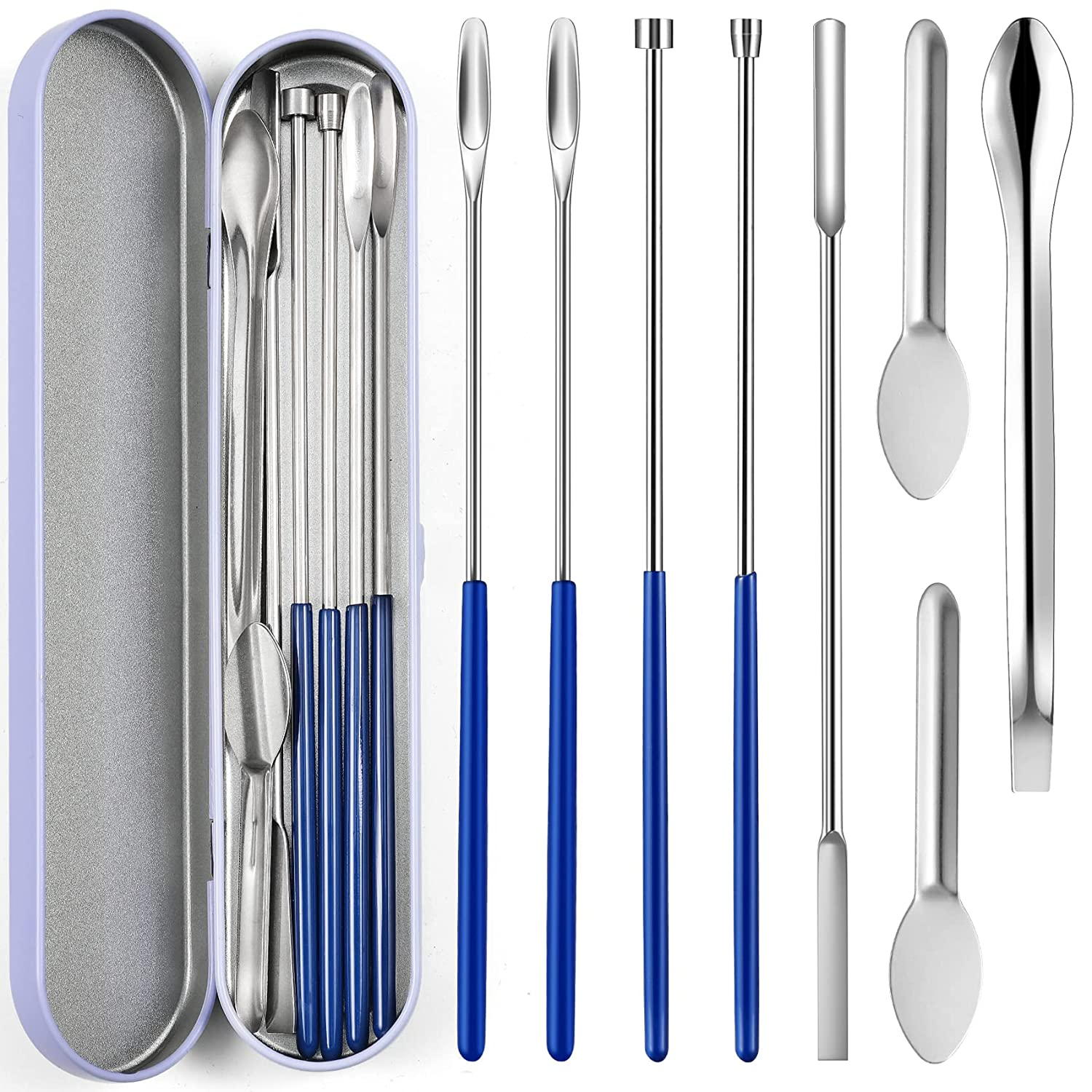 8 Piece, Home & Lab Supplies - Micro Tiny Spoon Spatula, Lab Scoop Filling Tray