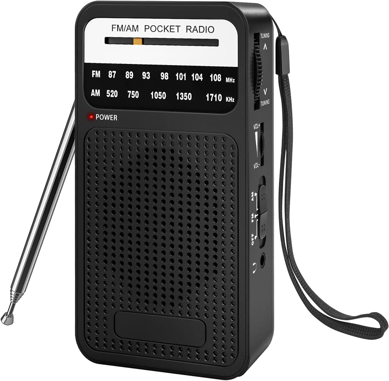 Portable Radio AM FM with Long Range Reception, Goodes Transistor Radio with Loud Speaker, Headphone Jack, 2AA Battery Operated, Loud Speaker, Suitable for Indoor, Outdoor and Emergency Use