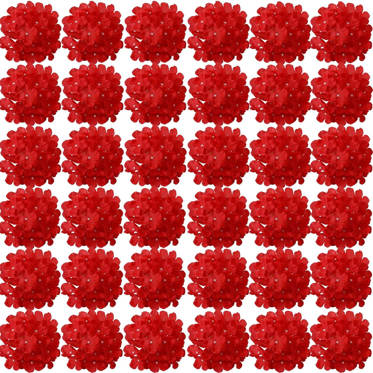 Silk Hydrangea Heads 36 Pcs Artificial Flowers Heads and 3 Dozens Stems Fake ...