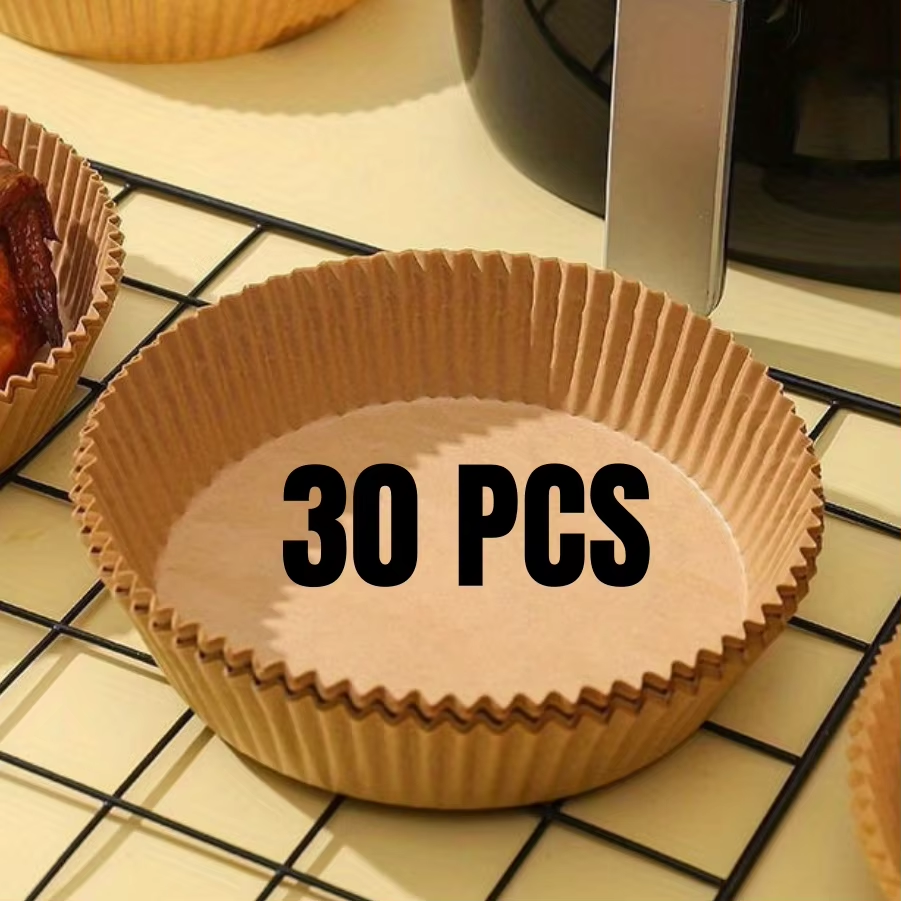 Air Fryer Paper Liners Disposable Oil-Proof Waterproof Baking Paper round Square and Rectangle Parchment Kitchen Party Supplies