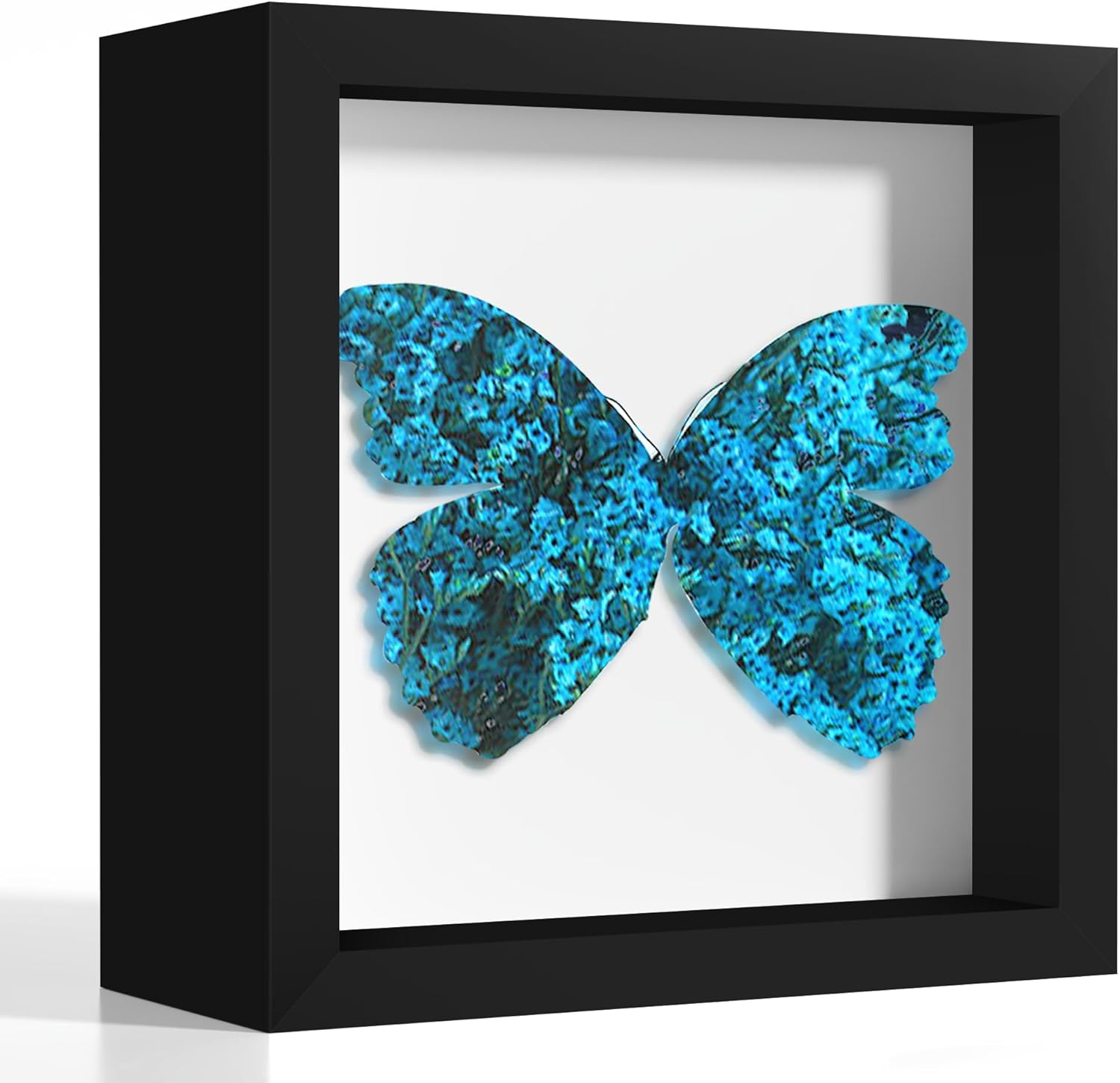 Picrit 5X5 Shadow Box Frame, Display Case Box with High Definition Real Glass and Black Back for Memorabilia, Baby Items, Wedding Memories, Crafts, Tickets and Photos, Black