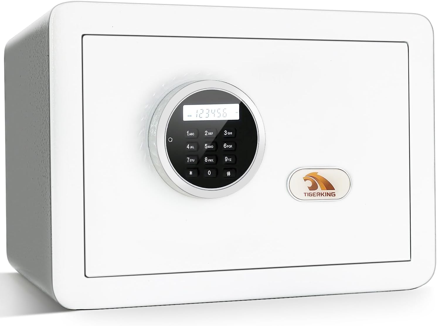 1.2 Cu Ft Small Safe Box, White Security Safe with Digital Keypad, 2-Bolt Anti-Theft Locking Bolts, Removable Shelf, Easy Setup for Closet, Apartment, Dorm, Home Office