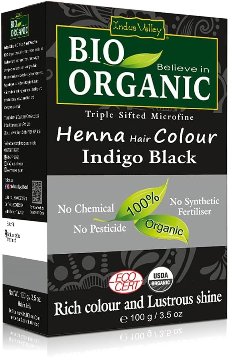 Indus Valley Bio Organic Natural Henna Hair Color Dark Brown 100gm| 100% Gray... - Picture 8 of 10