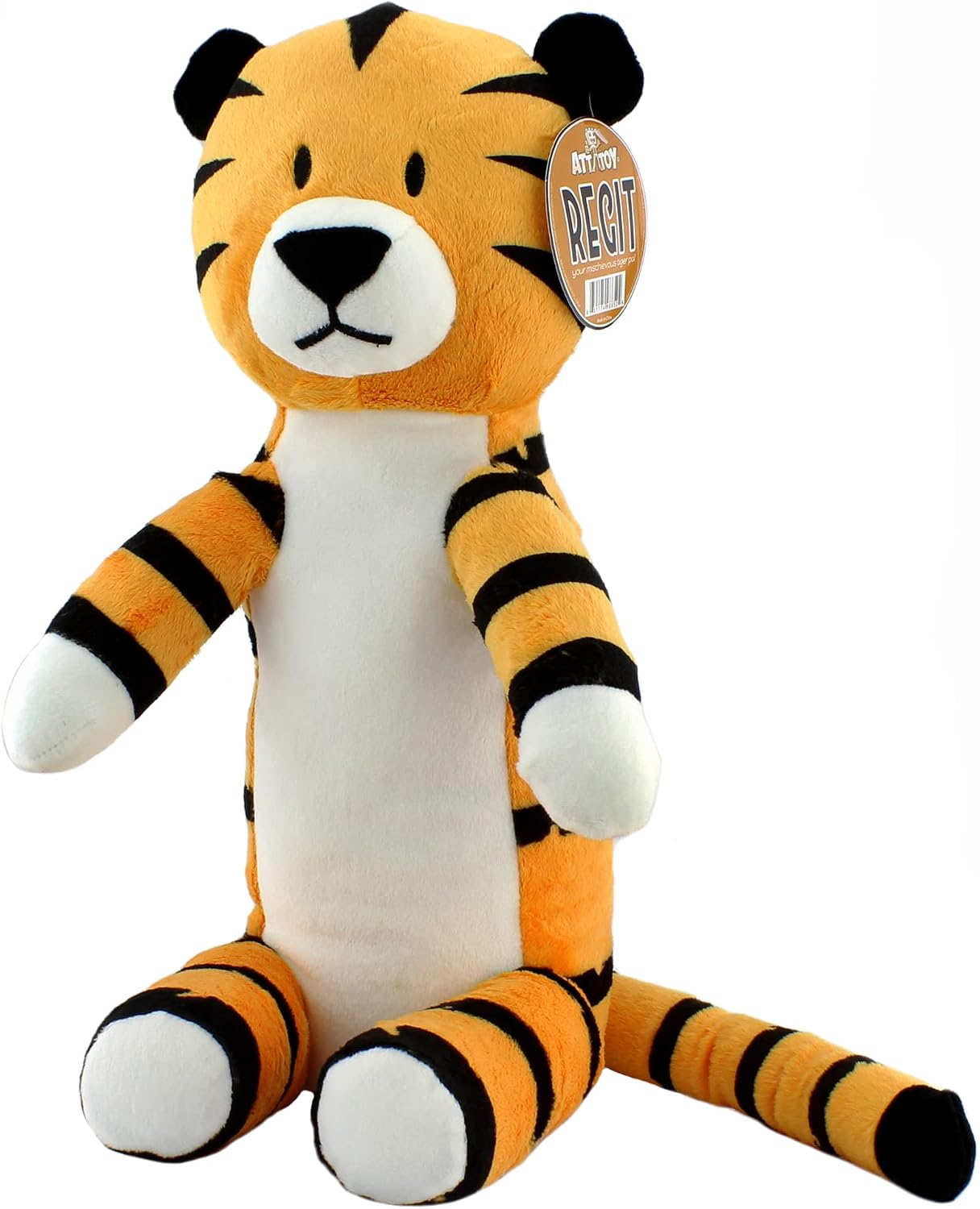 Plush Tiger Toy 17 Inch Tall Striped Sitting Stuffed Animal Soft Doll
