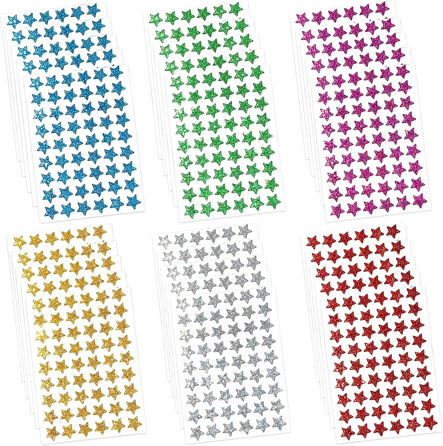 30Pcs Glitter Star Stickers for Kids Rewards & Classroom Rewards Chart - Small Star Stickers - Teacher Approved Reward Stickers for Children, Parties and DIY Decor
