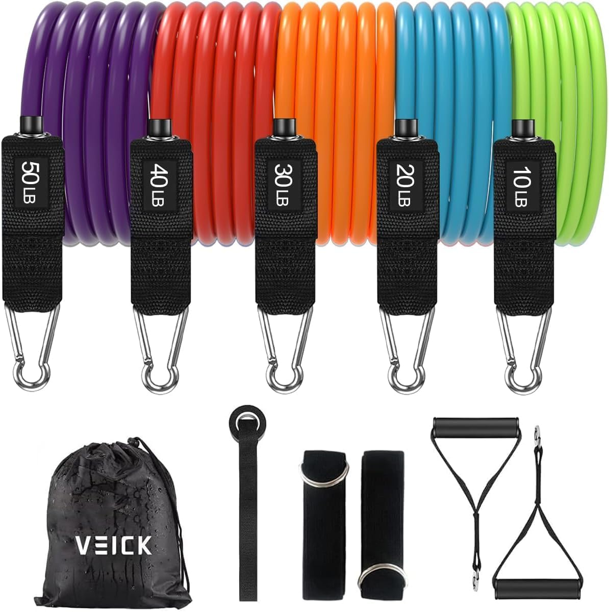 Resistance Bands, Exercise Bands, Workout Bands, Resistance Bands for Working Out with Handles for Men and Women, Exercising Bands for Fitness Weights Work Out at Home