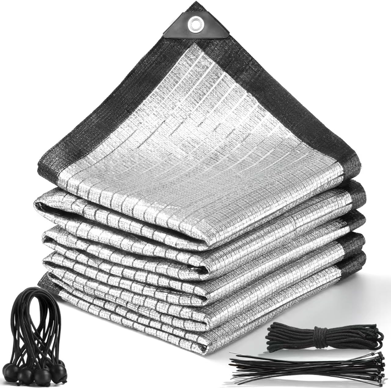 85% 10X20 FT Aluminet Shade Cloth with Grommets FT Aluminum Reflective Tarp Sun Heat Reflective Blocking Sun for Cars Garden Patio Kennel Outdoor Cover