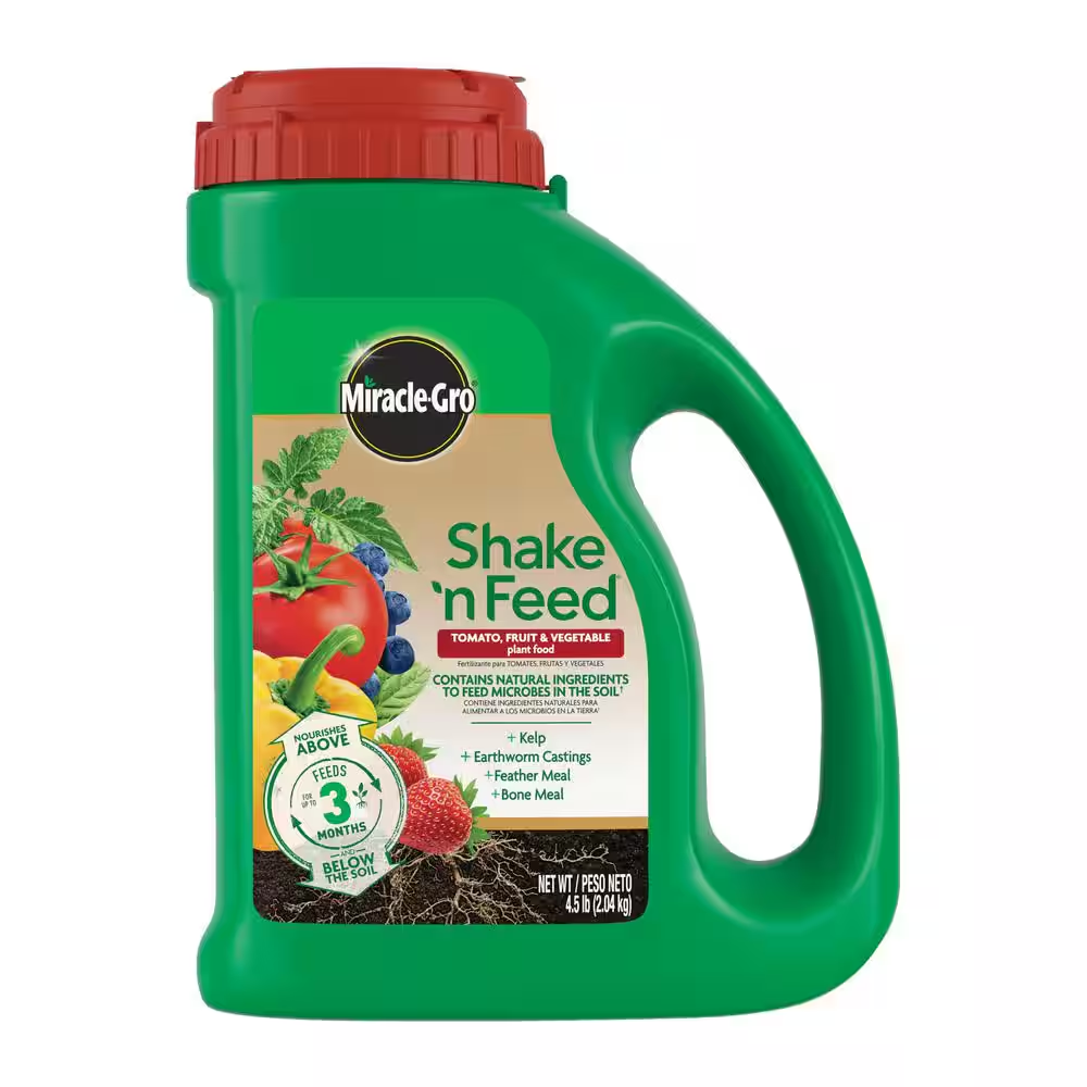Shake N Feed Tomato, Fruit and Vegetable Plant Food 4.5 Lbs. for In-Ground and Container Plants, Dry Fertilizer