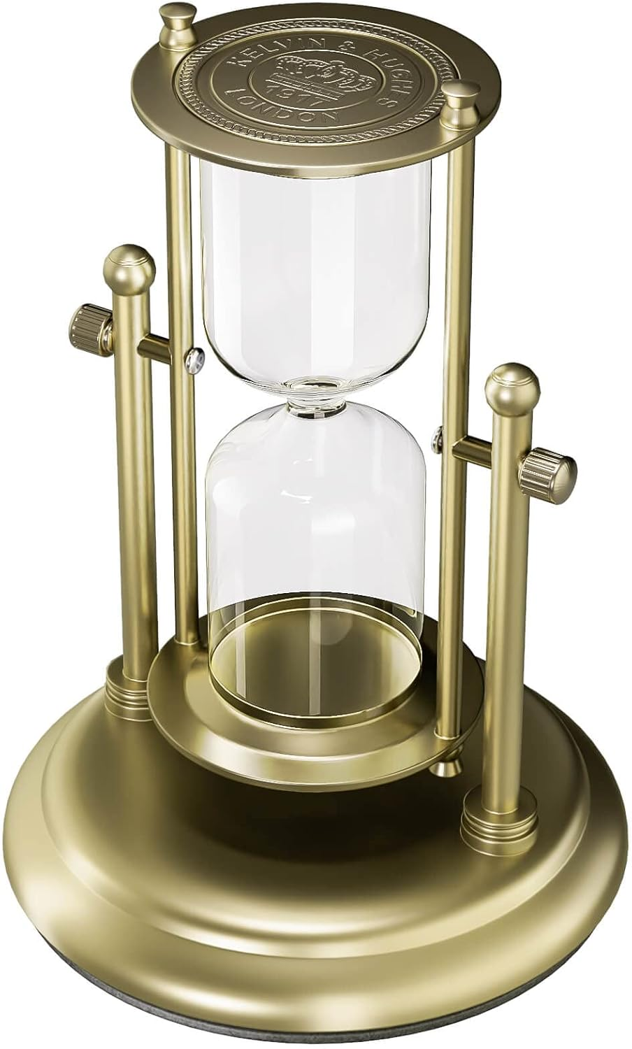 Empty Hourglass Fillable, Brass 360° Rotating DIY Sand Timer, Unity Sand Hourglass for Wedding Ceremony Set, Large Antique without Sand Clock Sandglass for Desk Home Office Decorative