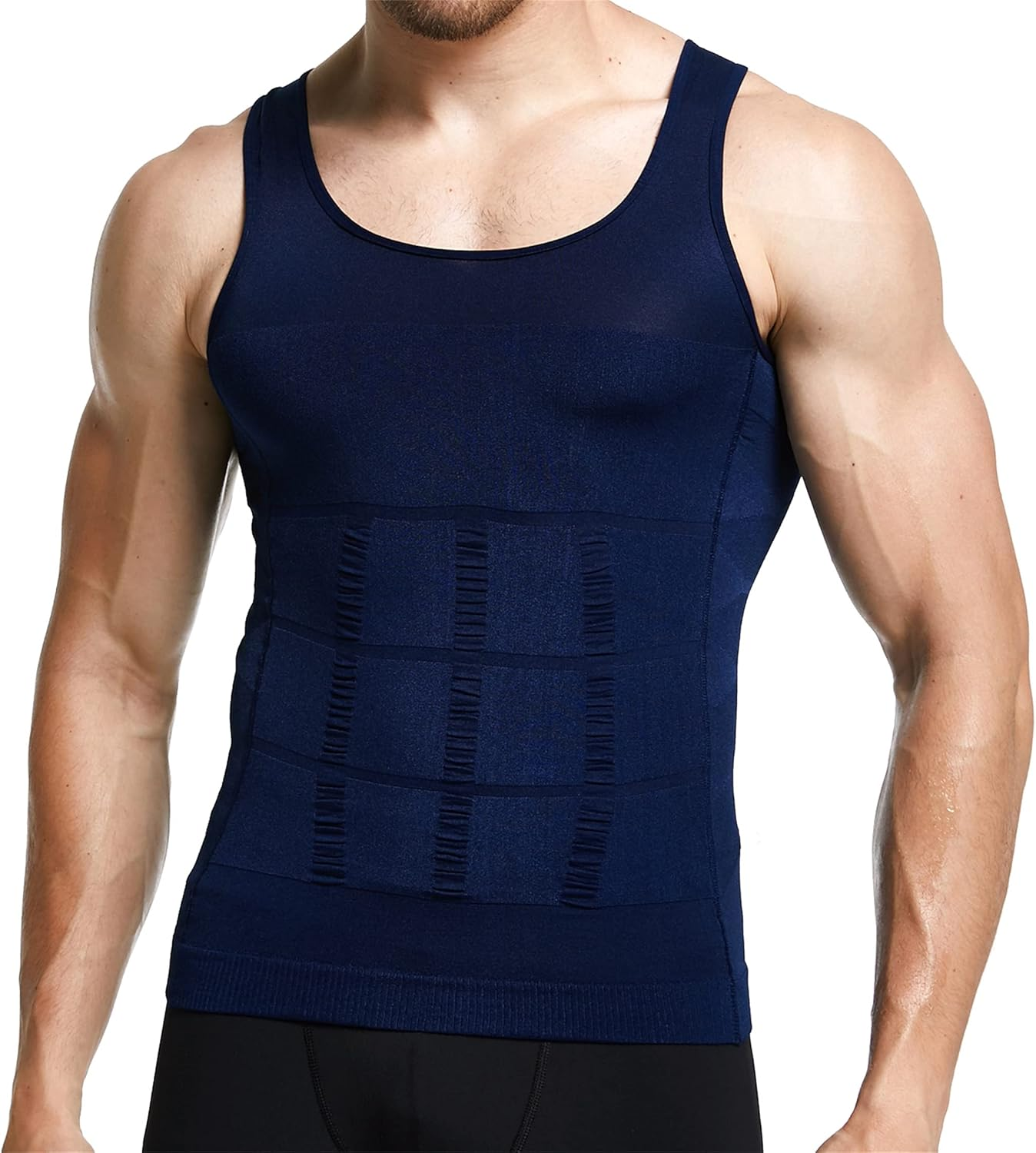 Mens Slimming Body Shaper Vest Shirt Abs Abdomen Slim