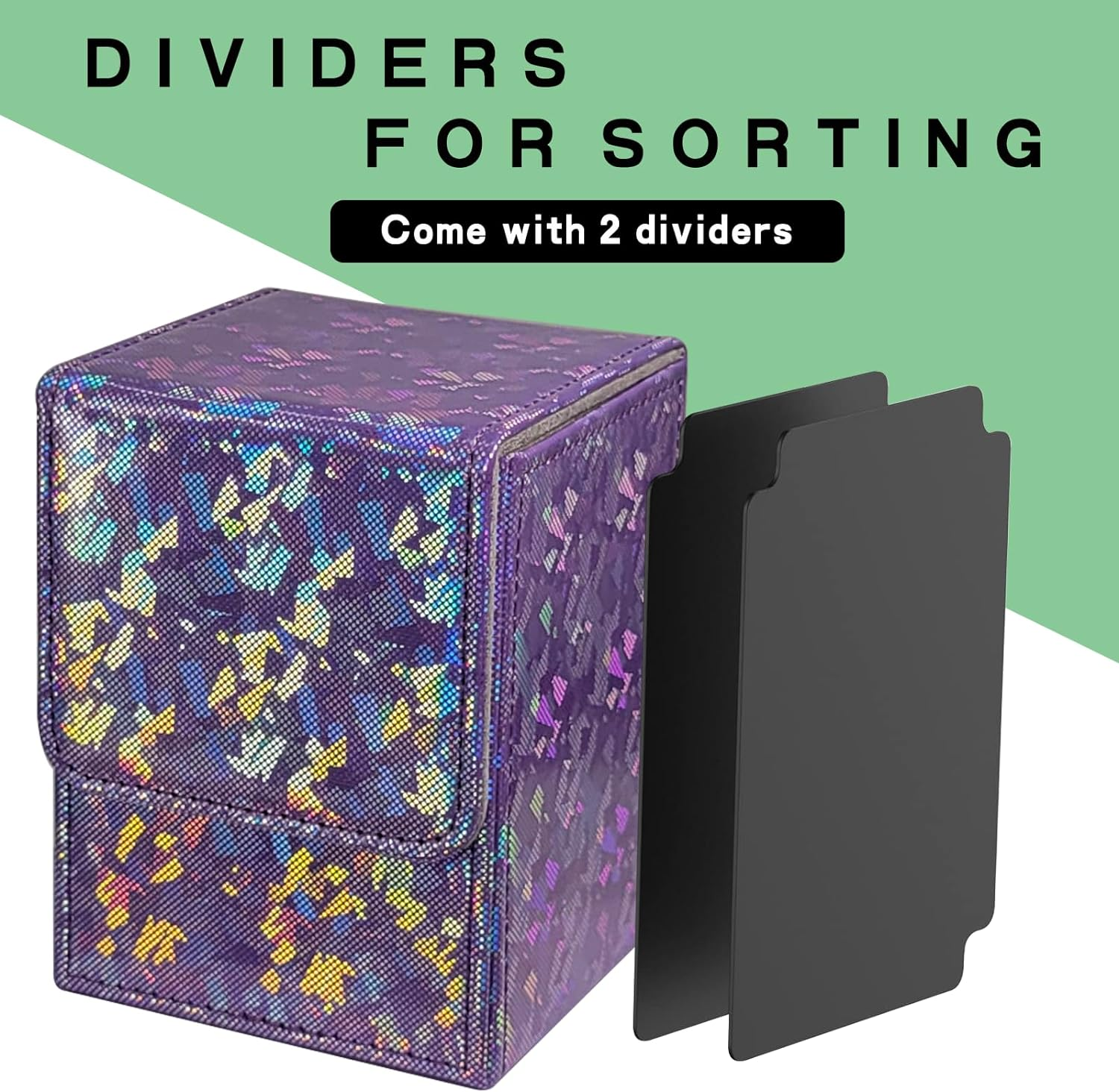 Dmoicols Sparkly Card Deck Box Holds 100+ Single Sleeved Cards ,Leather Card ... - Picture 7 of 19