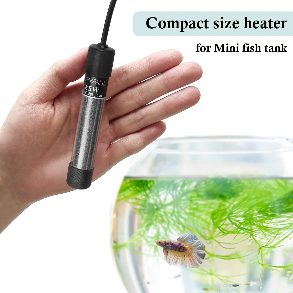 PYPABL Mini Submersible Aquarium Heater, 25W 50W 100W Small Heater for Fish T... - Picture 3 of 14