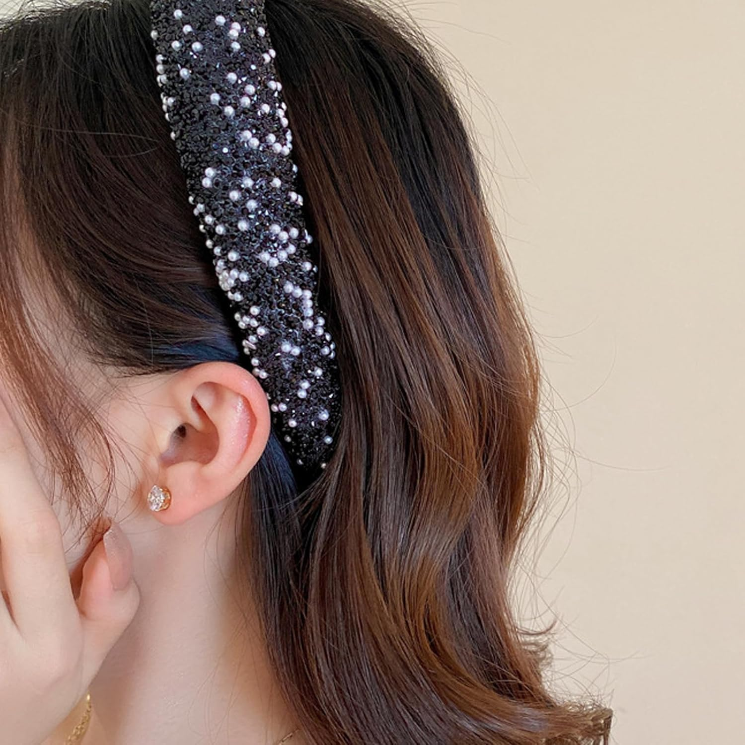 AWOCAN Rhinestone Headbands for Women Diamond Bling Rhinestone Wide Hairband ... - Picture 4 of 13