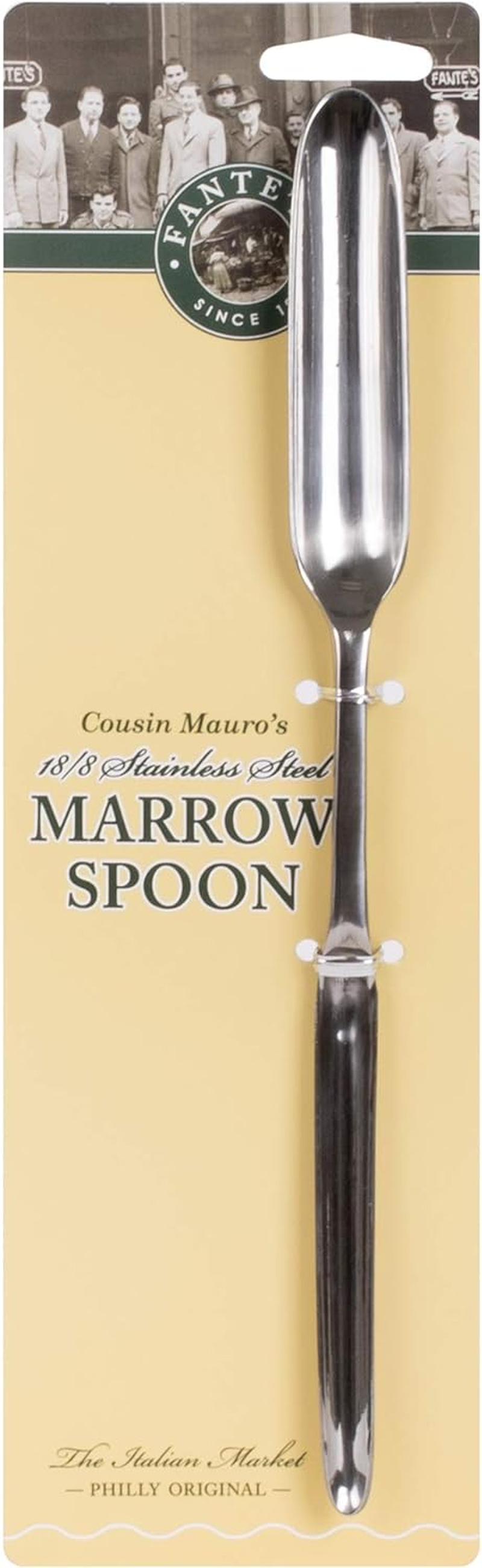 Fantes Marrow Spoon, Japanese 18/8 Stainless Steel, for Narrow and Big Bones, the Italian Market Original since 1906