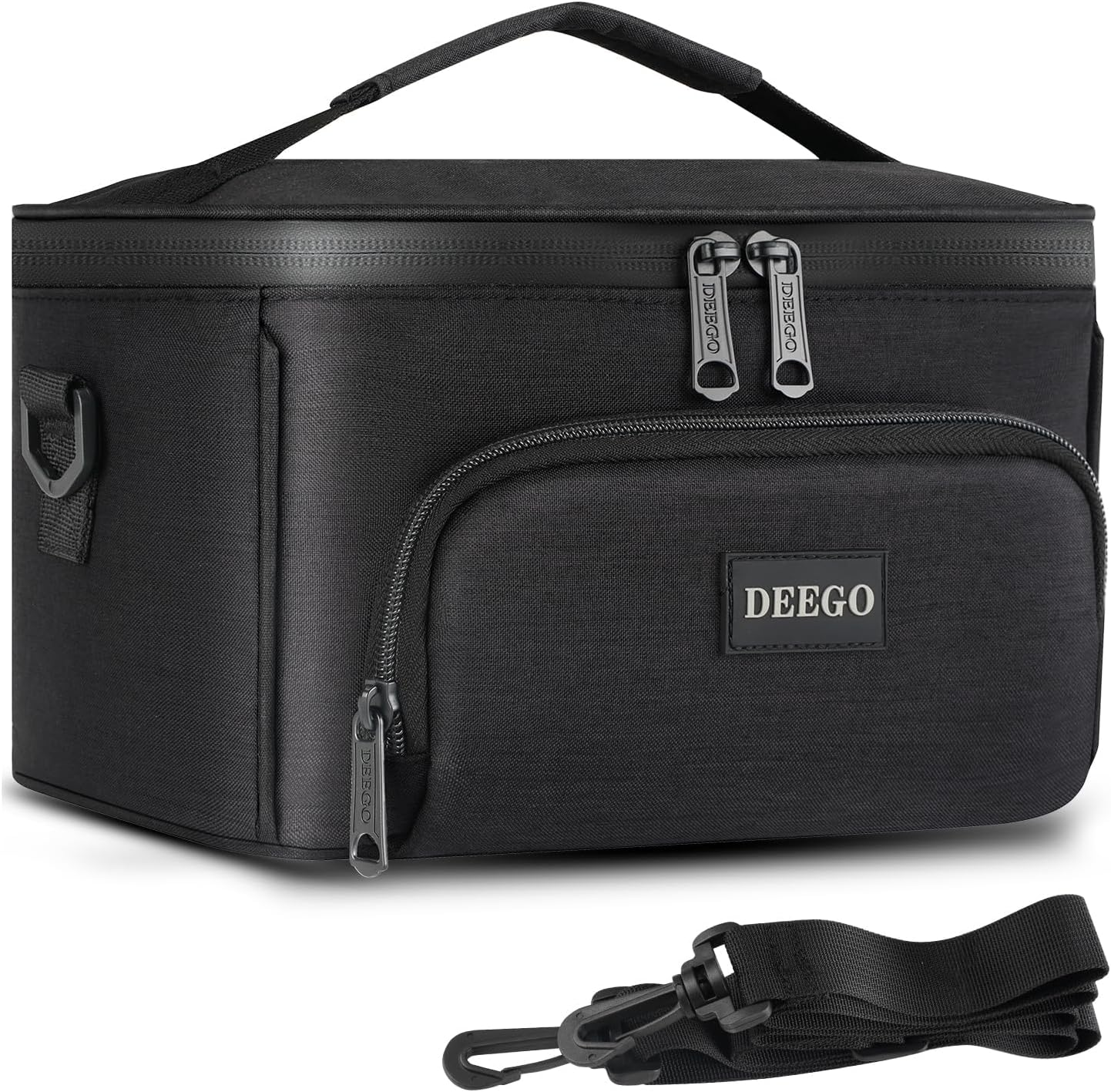 DEEGO Smell Proof Bag, Compact Smell Proof Container Stash Box Case Enduring Odorless Storage Bags with Detachable Shoulder Strap Removable Dividers for Men