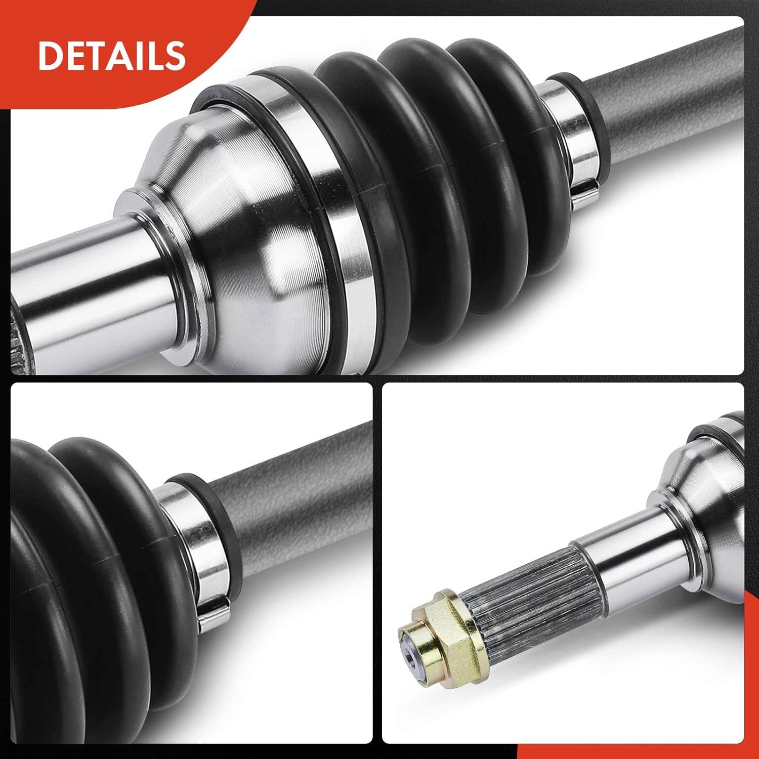 A-Premium Pair (2) Rear CV Axle Shaft Assembly Compatible with Yamaha Grizzly... - Picture 8 of 13