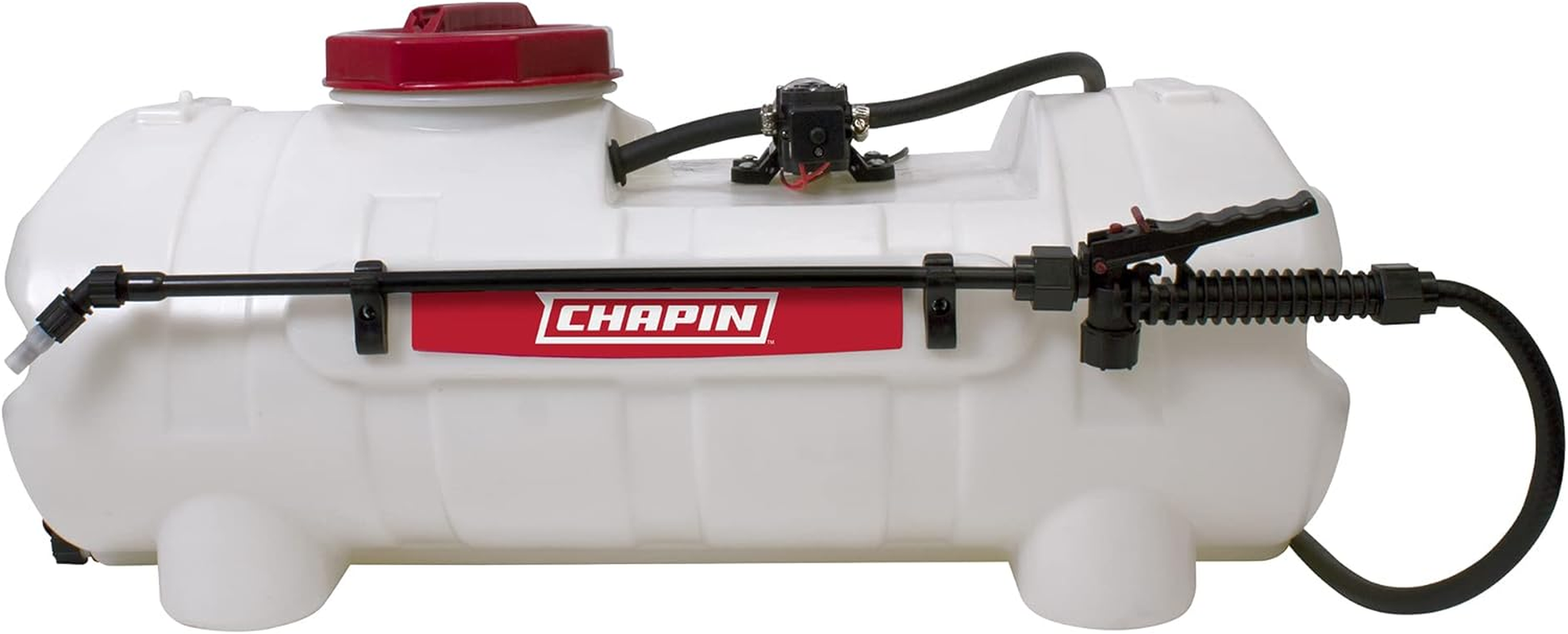 Chapin 97200E Made in the USA 15 Gallon ATV/UTV 12 Volt Mounted Spot Sprayer with 6 Inch Wide Mouth, High Performing 12 V Diaphragm Pump and Filtration System and 18 Inch Spray Wand, Translucent White