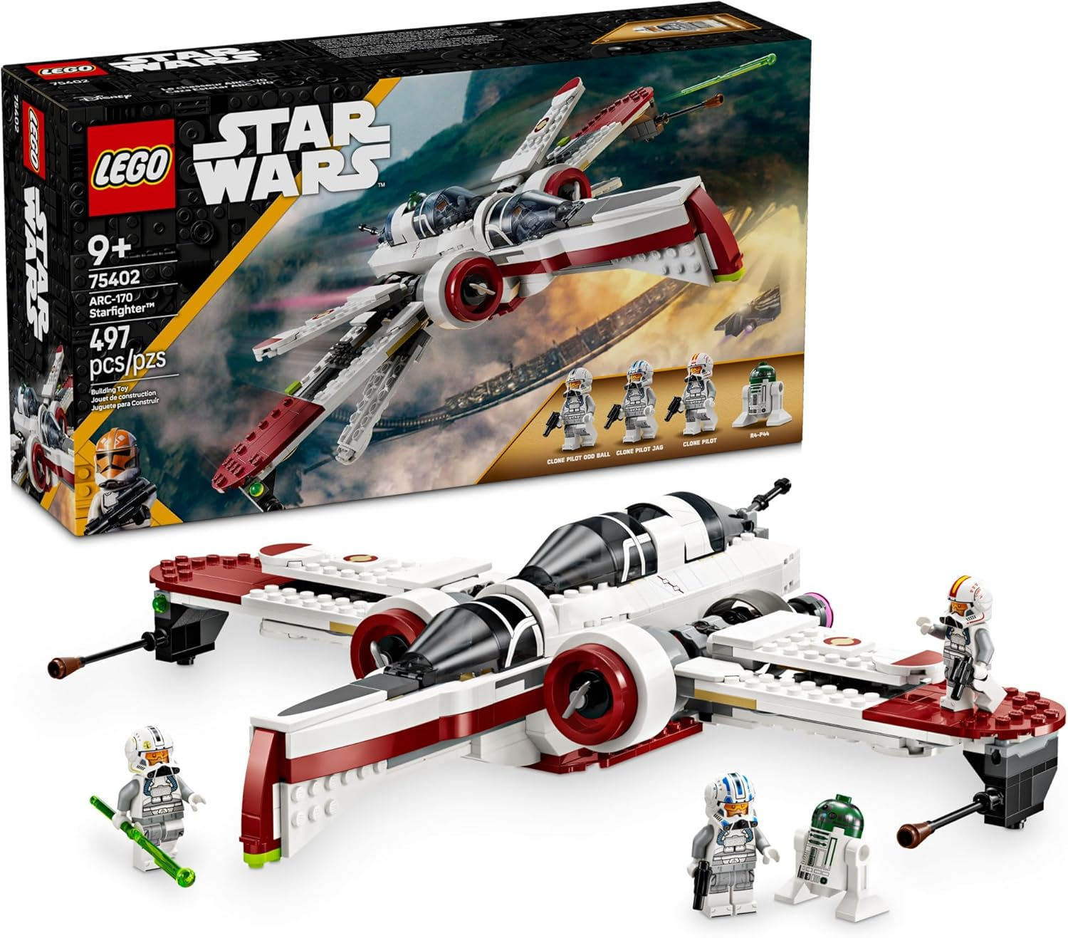 LEGO Star Wars: Revenge of the Sith ARC-170 Starfighter Spaceship Building Toy - Kids Star Wars Toy for Boys and Girls, Ages 9+ - Gift Idea for Birthdays - 75402