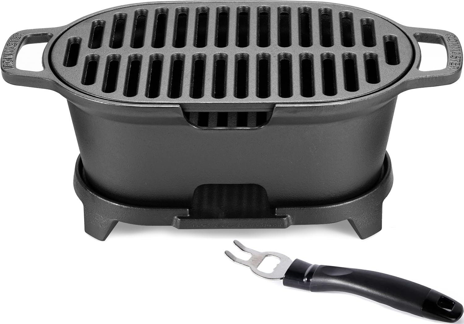Mini Hibachi Grill Outdoor, Portable Small Charcoal Grill and Tabletop Cast Iron Skillet, 100% Cast Iron, Durable, Camping BBQ Grill Grate 11