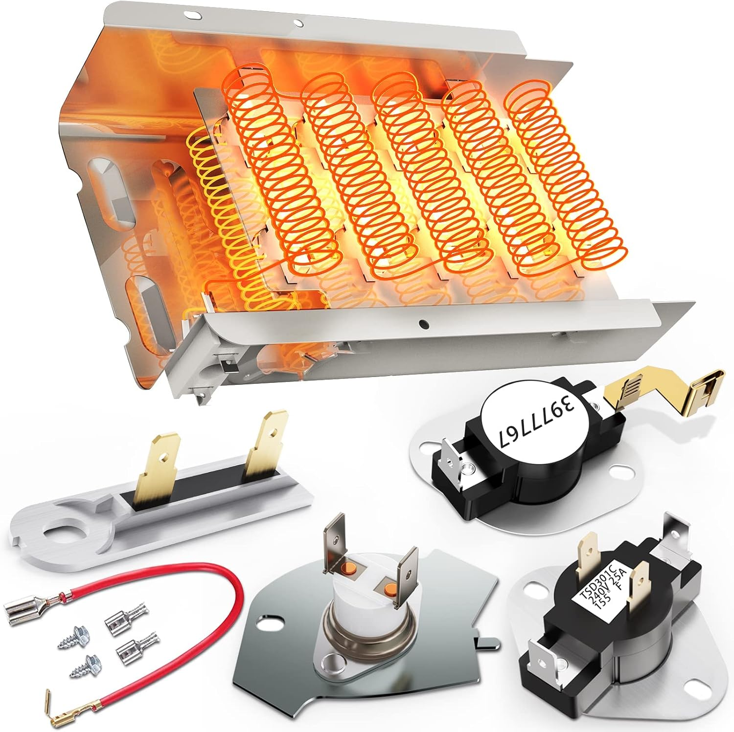 Resistencia de Secadora 279838 para Whirlpool Kenmore con Termostato y Fusible
