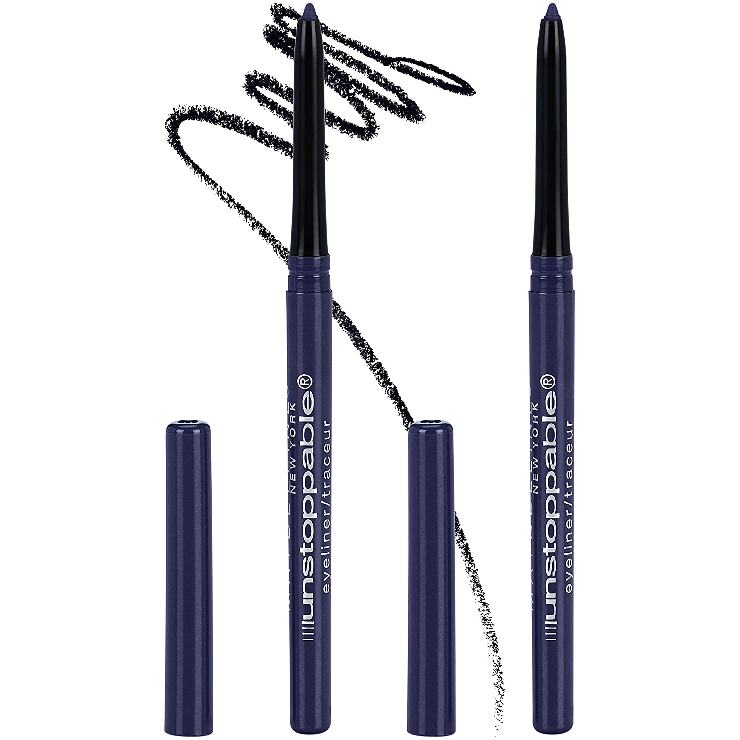 Unstoppable Waterproof Mechanical Blue Eyeliner Pencil, Easy to Apply, Smooth Glide, up to 24 Hour Wear, Sapphire, Pack of 2