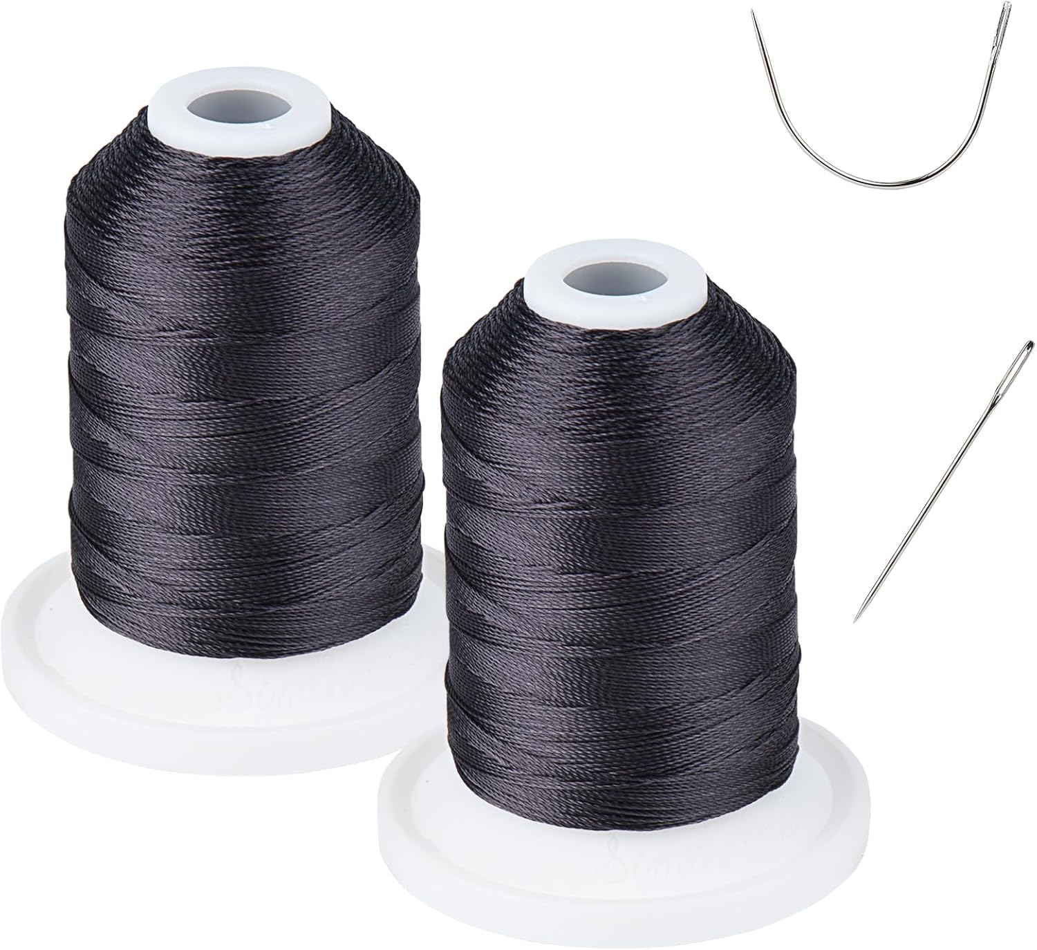 UV Resistant - Heavy Duty Outdoor Thread for Hand or Machine Sewing - 100% Polyester Bonded Thread Tex 69 (12Wt) - 250 Yards X 2 Spools Np-Black