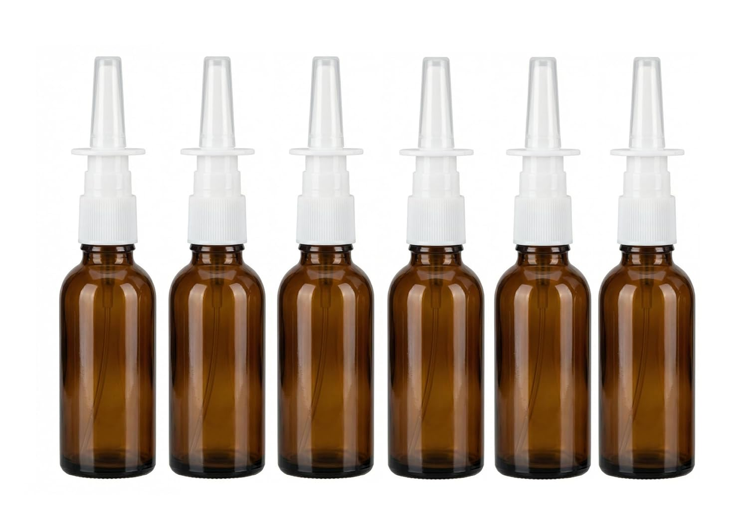6Pcs 10Ml/0.34Oz Glass Nasal Spray Bottles - Portable Empty Refillable Fine Mist Sprayers Atomizers Cosmetic Makeup Perfume Storage Container Vials(Brown)