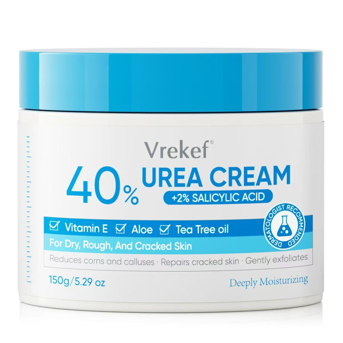 Urea Cream 40% plus Salicylic Acid 2%, Urea Cream 40 Percent for Feet Maximum Strength, Foot Cream for Dry Heels Cracked