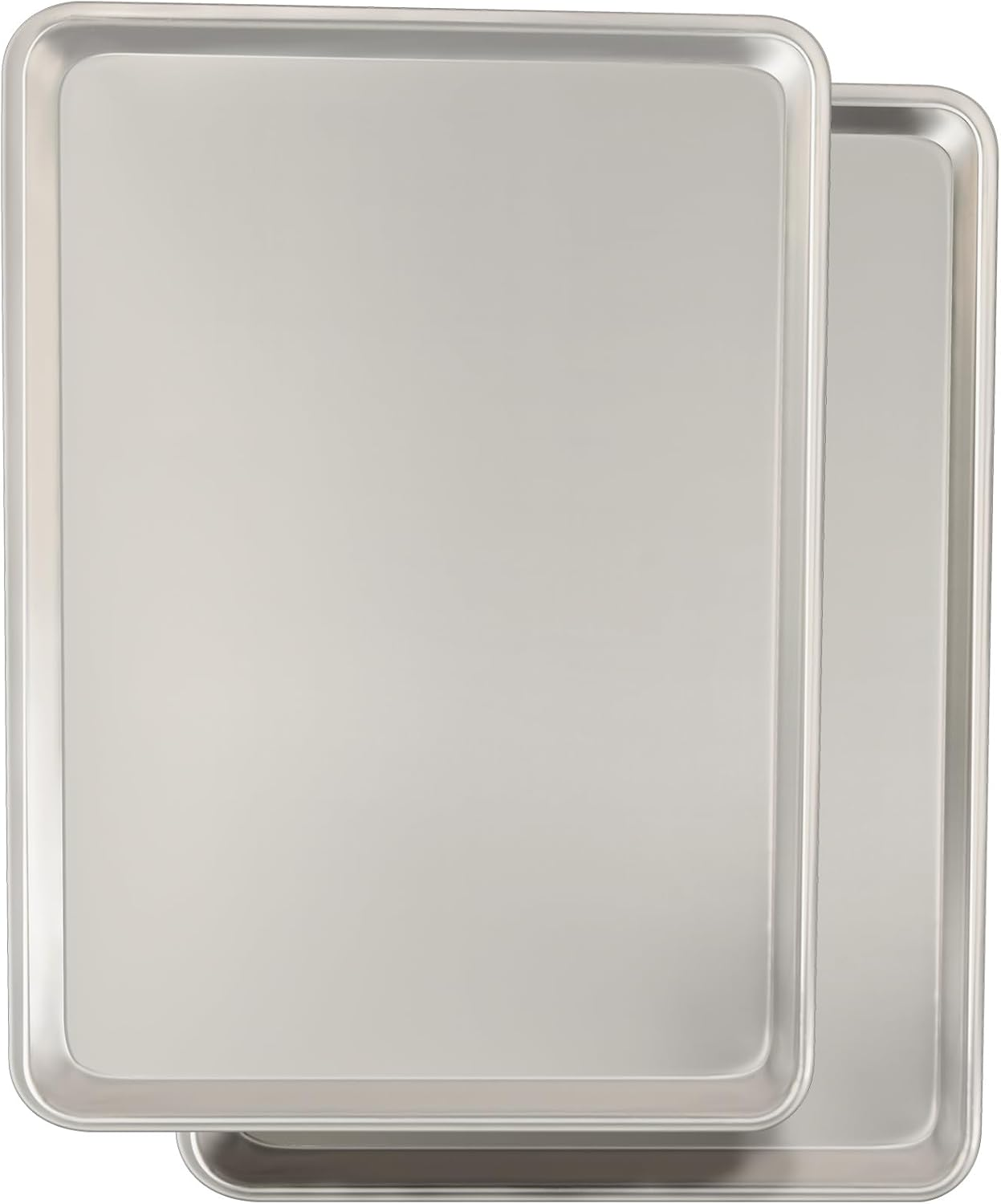 Commercial Quality Baking Sheet Pan Set, Natural Aluminum Cookie Sheet,  Warp Resistant Baker'S Half Sheet Pan, Large Thick Cookie Tray Pans for Baking, Roasting(2 Pack, 18X13In)