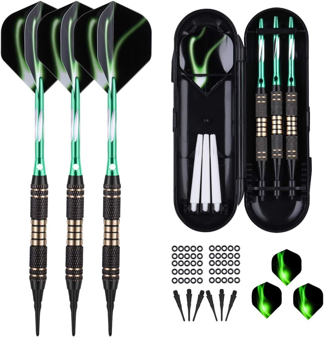 Soft tip Darts Set 18/20g Professional Darts Brass & Aluminum with Plastic Tip