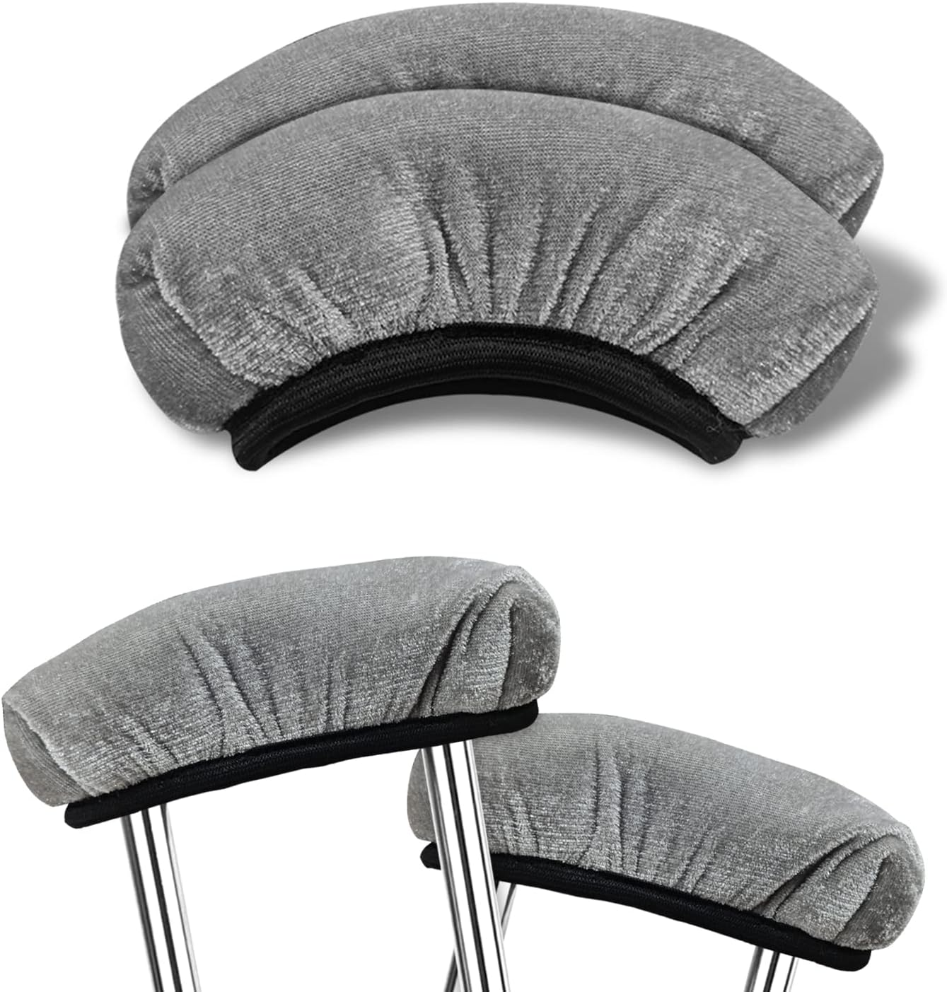 Pads for Crutches - 2PCS Crutch Pads for Crutches Underarm，Armpits Universal  Padding for Crutches for , Washable Padded Covers with Thick Soft Memory Foam (Gray)
