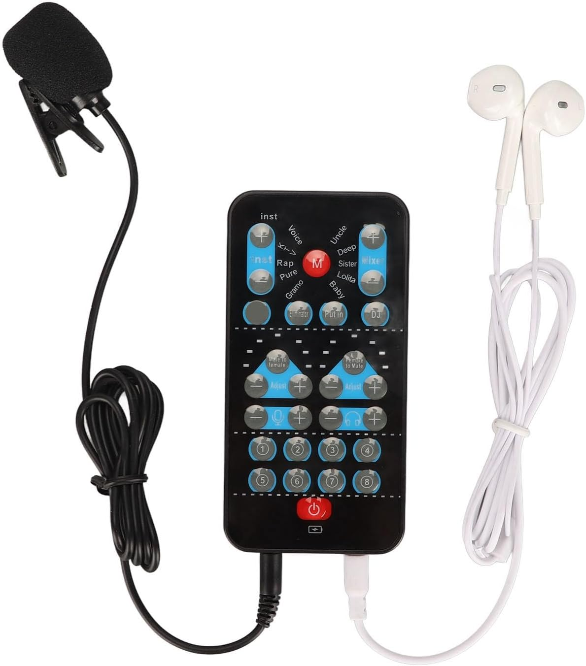Voice Costume, Black Voice Changer with 8 Sound Effects for Mobile Phone
