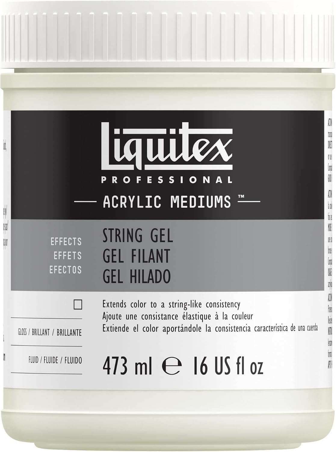 Liquitex Clearance Professional String Gel Effects Medium, 473 Ml, Transparent, 9116