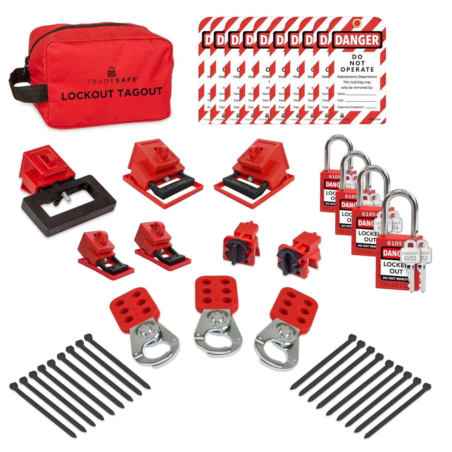 Breaker Lockout Tagout Kit, Electrical Loto Kit, 2 Keys per Lock