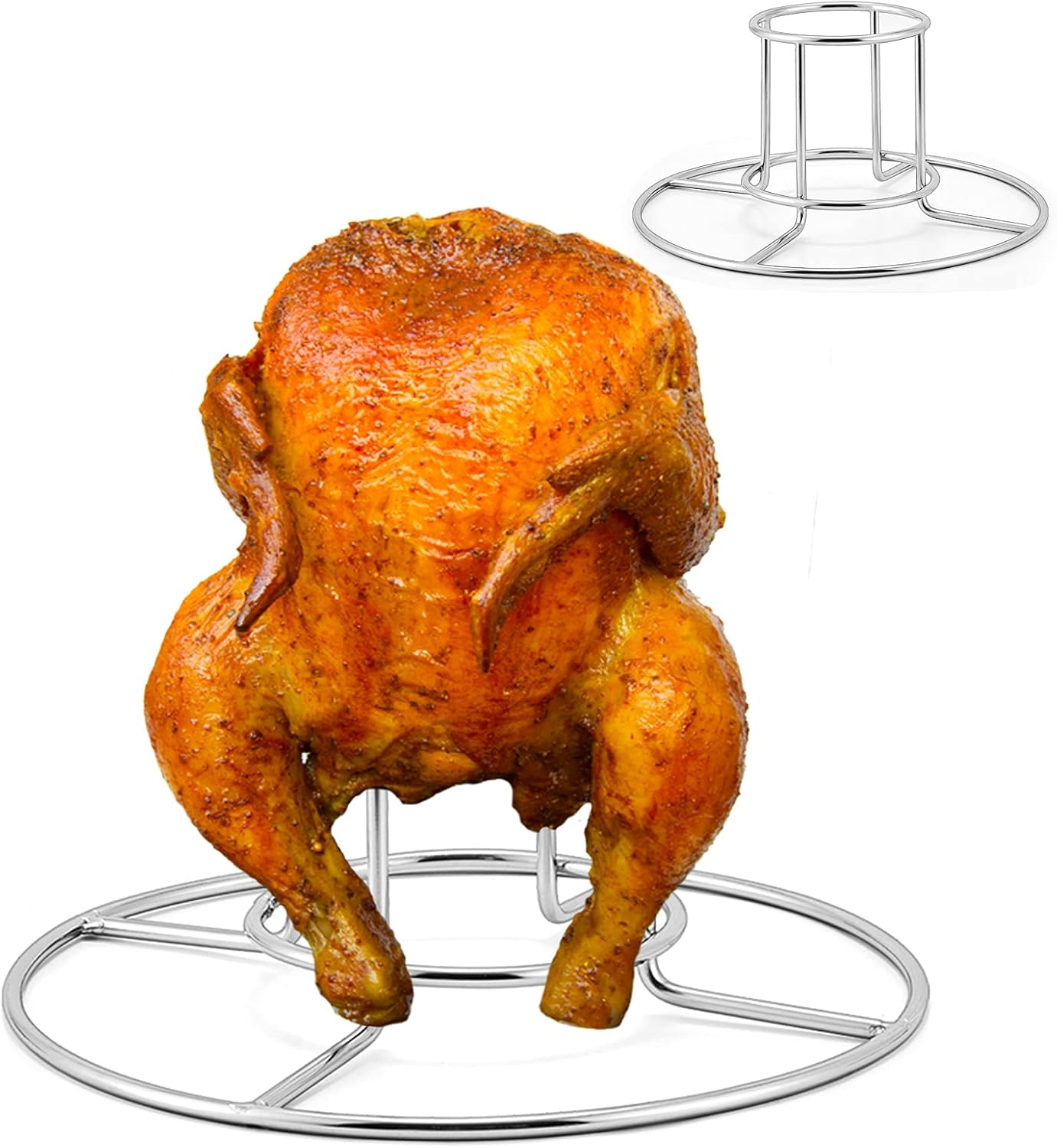 Hasteel Beer Can Chicken Holder 2 Pack, Stainless Steel Chicken Rack for Grill Smoker Oven BBQ, Vertical Beer Butt Chicken Stand for Tender Roaster Chicken & Turkey, Sturdy & Dishwasher Safe