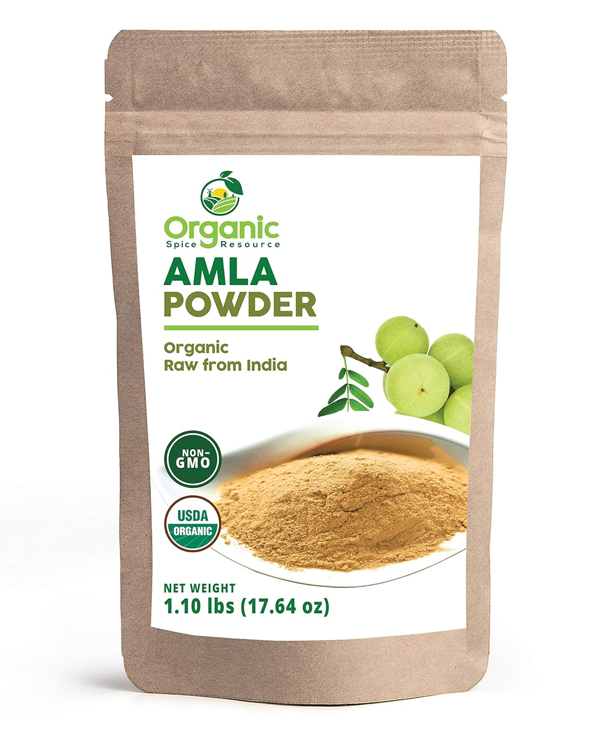 Organic Amla Powder 1.1 Lbs USDA Organic Amalaki Non-GMO Raw Natural 17.5oz