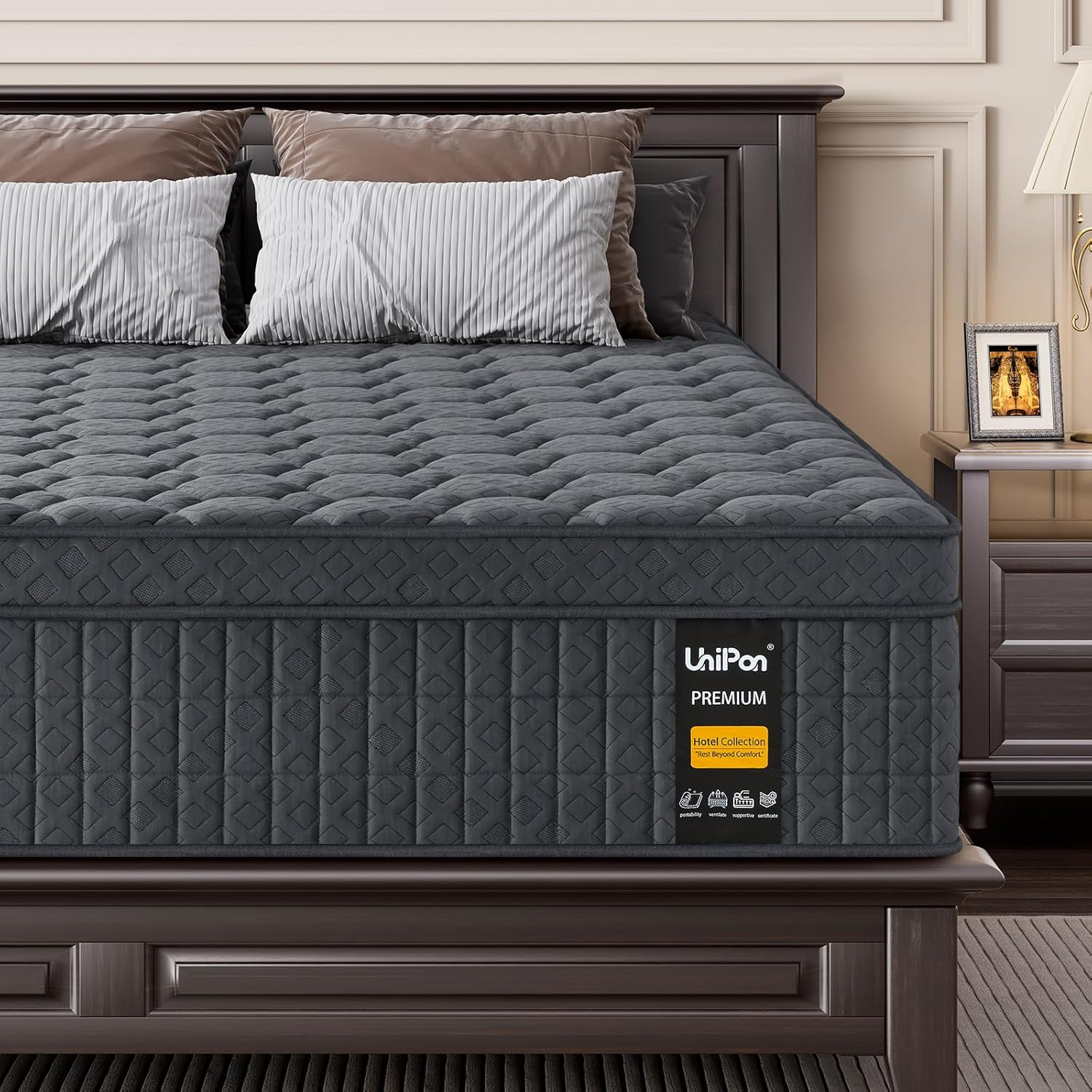 14 Inch Extra Firm Mattress Queen, Hybrid Mattress with Back and Lumbar Hip Support, Fiberglass Free, 365 Nights Trial, 10 Years Warranty